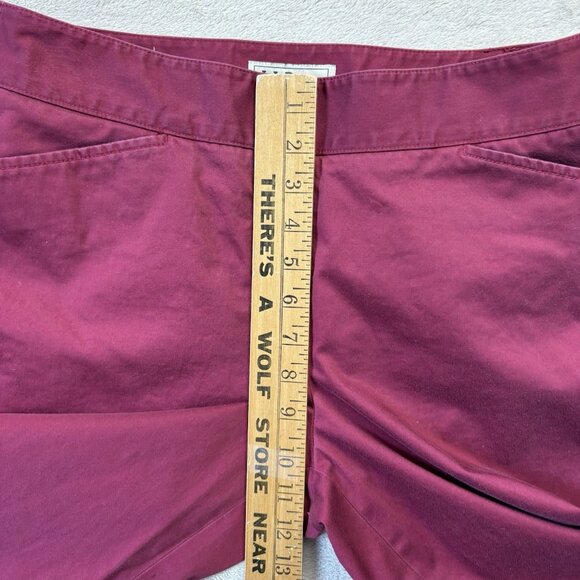 LL Bean Straight Fit Chino Women's 12 Regular Red Mid Rise Side Zip‎ - Picture 5 of 13